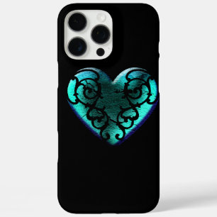 Filigree Goth Ice Blue Herz iPhone 16 Pro Max Hülle