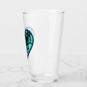 Filigree Goth Ice Blue Herz Glas (Links)