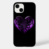Filigree Goth Lila Heart Case-Mate iPhone Hülle (Rückseite)