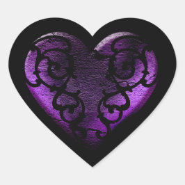 Filigree Goth Lila Heart Herz-Aufkleber