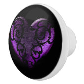 Filigree Goth Lila Heart Keramikknauf (Rechts)