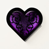 Filigree Goth Lila Heart Notizbuch (Rückseite)