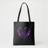 Filigree Goth Lila Heart Tasche (Vorderseite)