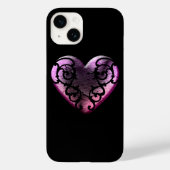 Filigree Goth Pink Heart Case-Mate iPhone Hülle (Rückseite)