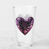Filigree Goth Pink Heart Glas (Rückseite)