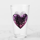 Filigree Goth Pink Heart Glas (Vorderseite)