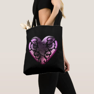 Filigree Goth Pink Heart Tasche