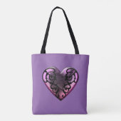 Filigree Goth Pink Heart Tasche (Rückseite)