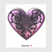 Filigree Goth Pink Heart Vinyl Stickers Aufkleber (Blatt)