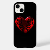 Filigree Goth Red Heart Case-Mate iPhone Hülle (Rückseite)