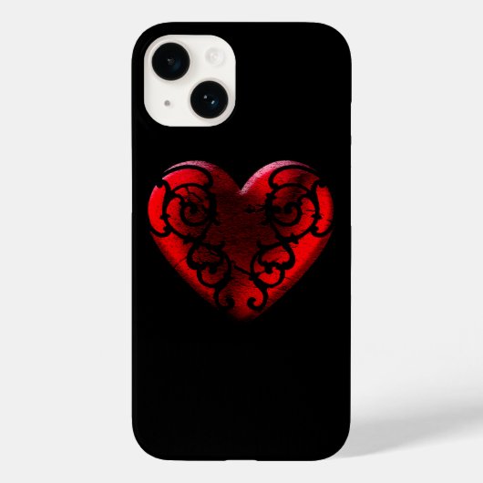 Filigree Goth Red Heart Case-Mate iPhone Hülle (Rückseite)