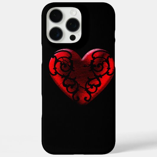 Filigree Goth Red Heart Case-Mate iPhone Hülle (Rückseite)