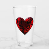 Filigree Goth Red Heart Glas (Vorderseite)