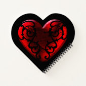 Filigree Goth Red Heart Notizbuch (Rückseite)