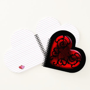 Filigree Goth Red Heart Notizbuch