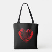 Filigree Goth Red Heart Tasche (Rückseite)