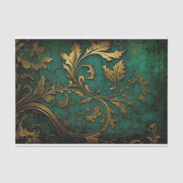 Filigree - Grün und Gold Seidenpapier