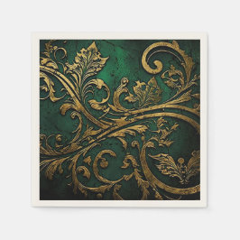 Filigree - Grün und Gold Serviette