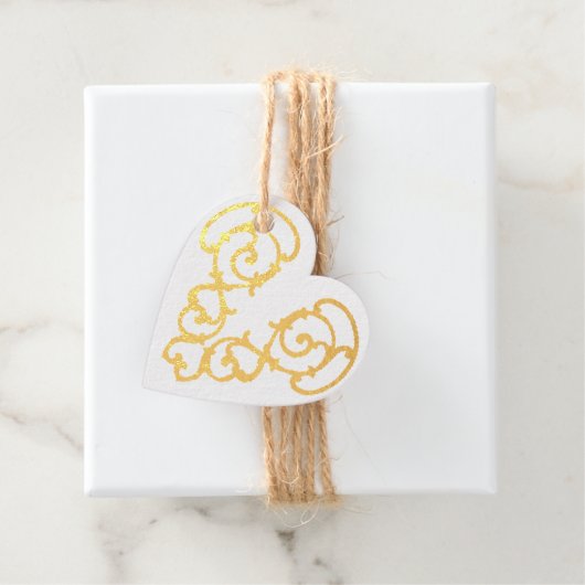 Filigree Heart Foil Favor Tag (Mit Box)