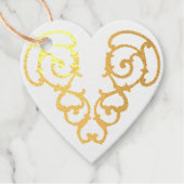 Filigree Heart Foil Favor Tag (Vorderseite)
