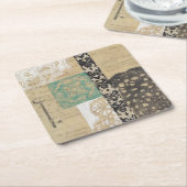 Filigree & Key II Rechteckiger Pappuntersetzer (angewinkelt)