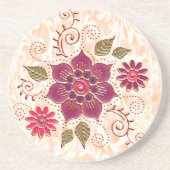 Filigree Kreis mit Blume Getränkeuntersetzer (Vorne)