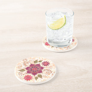 Filigree Kreis mit Blume Getränkeuntersetzer
