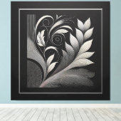 Filigree Leaf Frame Leinwanddruck (Insitu (Holzboden))