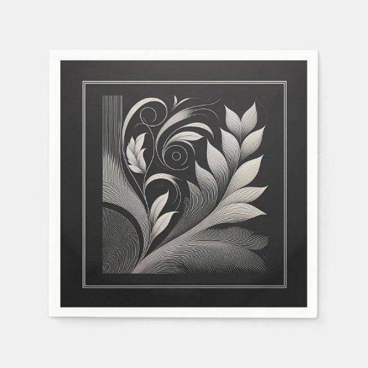Filigree Leaf Frame Serviette (Vorderseite)