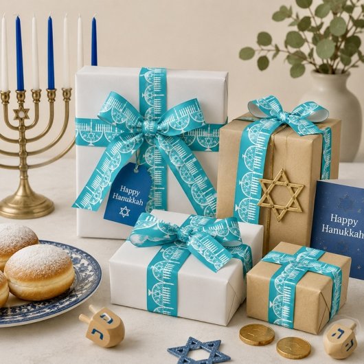 Filigree menorah satinband