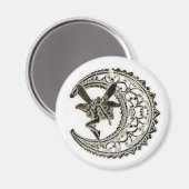 Filigree Moon Fairy Magnet (Vorderseite/Rückseite)