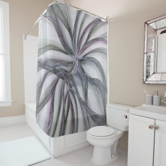 Filigree Motions Modern Abstract Swinging Fractal Duschvorhang (Beispiel)