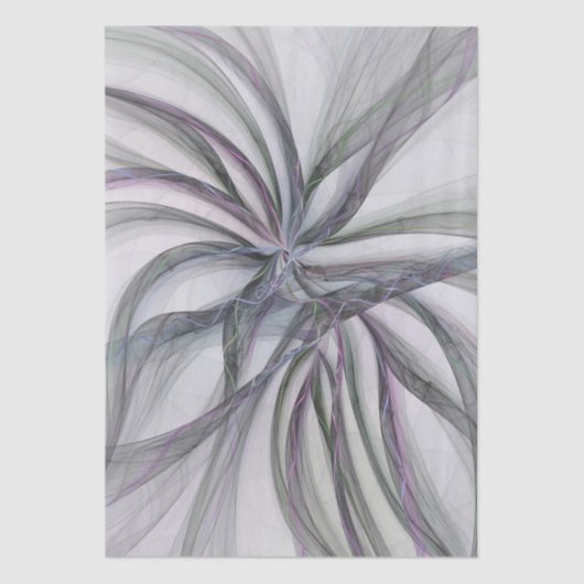 Filigree Motions Modern Abstract Swinging Fractal Seidenpapier (Vorderseite)