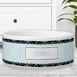 Filigree Muster Name Blue Pet Bowl Napf