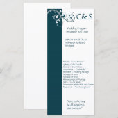 Filigree Navy/White Wedding Programme (Vorne/Hinten)