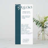 Filigree Navy/White Wedding Programme (Stehend Vorderseite)