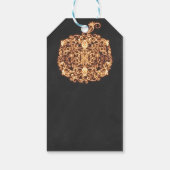 Filigree Orange Glows Pumpkin Halloween-Party Geschenkanhänger (Rückseite)