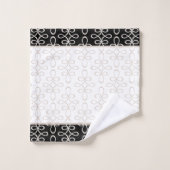 Filigree Pattern Stilvolles Elegant Badhandtuch Set (Waschlappen)