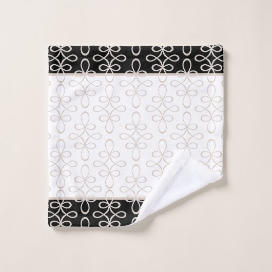 Filigree Pattern Stilvolles Elegant Badhandtuch Set (Waschlappen)