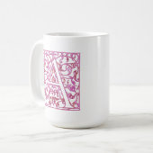 Filigree Pink A Monogram Kaffeetasse (Vorderseite Links)
