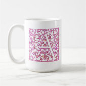 Filigree Pink A Monogram Kaffeetasse (Links)