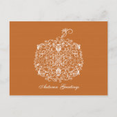 Filigree Pumpkin Eleganter Herbstfall Postkarte (Vorderseite)