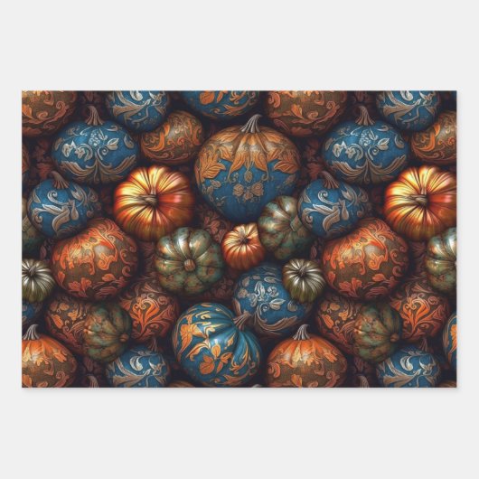Filigree Pumpkin Geschenkpapier Set (Vorderseite 2)