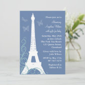 Filigree-Schmetterlinge in Paris Einladung (Stehend Vorderseite)