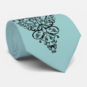 Filigree schwarz krawatte (Gerollt)