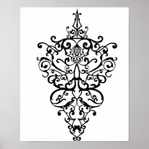 Filigree schwarz poster