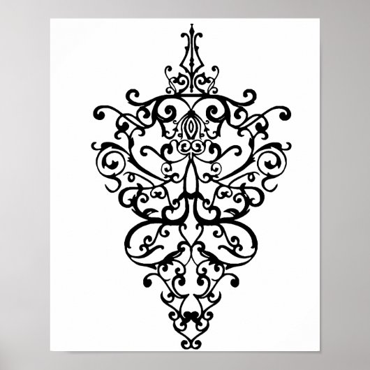 Filigree schwarz poster (Vorne)