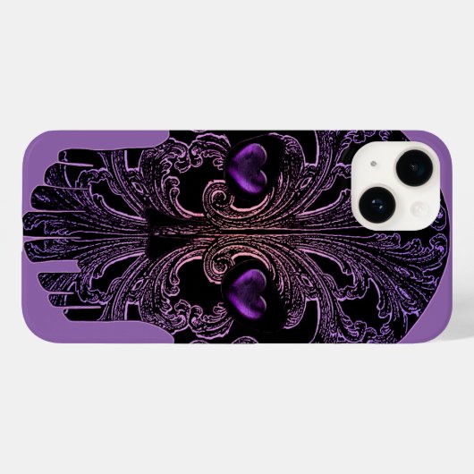 Filigree Skull in Schatten von Lila Case-Mate iPhone Hülle (Rückseite (Horizontal))