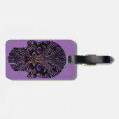 Filigree Skull in Schatten von Lila Gepäckanhänger (Rückseite horizontal)