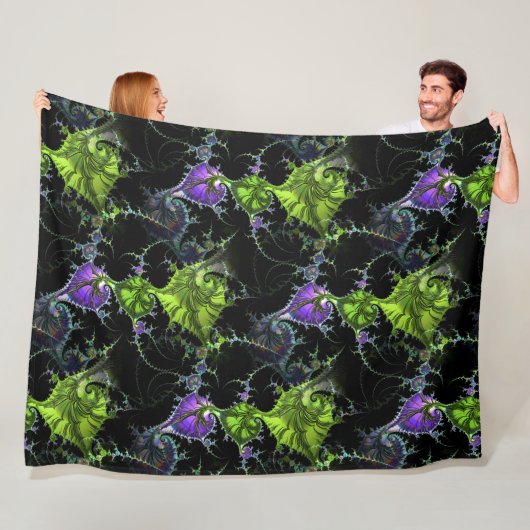 Filigree Spiral Fraktal - Nahtloses Muster 1 Fleecedecke (Beispiel)